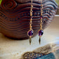 Reina Earrings - Amethyst and Crystal Herringbone Wrapped