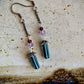 Milagro Earrings - Blue Topaz, Fluorite, and Crystal Drops