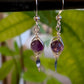 Infinito Earrings - Faceted Amethyst Silver Herringbone Wire Wrapped