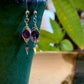 Infinito Earrings - Faceted Amethyst Silver Herringbone Wire Wrapped