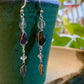 Hoja Earrings - Iolite, Aquamarine, and Moonstone Silver Leaf Dangles