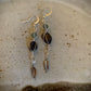 Hoja Earrings - Iolite, Aquamarine, and Moonstone Silver Leaf Dangles