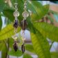 Hoja Earrings - Iolite, Aquamarine, and Moonstone Silver Leaf Dangles