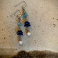 Lapis Lazuli, Pearl, and Aventurine Earrings