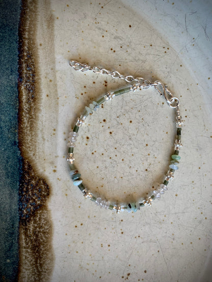 Era Bracelet - Moonstone, Chrysocolla, and Jade