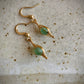 Esperanza Earrings - Green Aventurine Herringbone Gold Wire Wrapped