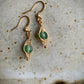 Esperanza Earrings - Green Aventurine Herringbone Gold Wire Wrapped