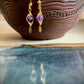 Oro Earrings - Amethyst Herringbone Gold Wire