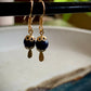 Onyx and Gold Bell Cap Earrings