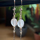 Rosa Earrings - Rose Quartz with silver twist