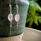 Rosa Earrings - Rose Quartz with silver twist