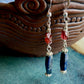 Risa Earrings - Garnet and Lapis Lazuli