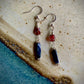 Risa Earrings - Garnet and Lapis Lazuli