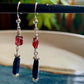 Risa Earrings - Garnet and Lapis Lazuli