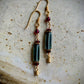 Mariposa Earrings - Blue Topaz and Garnet