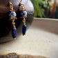 Flor Earrings - Lapis Lazuli and Ceramic Beads