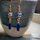 Flor Earrings - Lapis Lazuli and Ceramic Beads