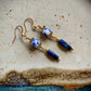 Flor Earrings - Lapis Lazuli and Ceramic Beads