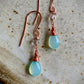 Hermosa Earrings - Aqua Chalcedony and Faceted Fluorite