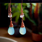 Hermosa Earrings - Aqua Chalcedony and Faceted Fluorite