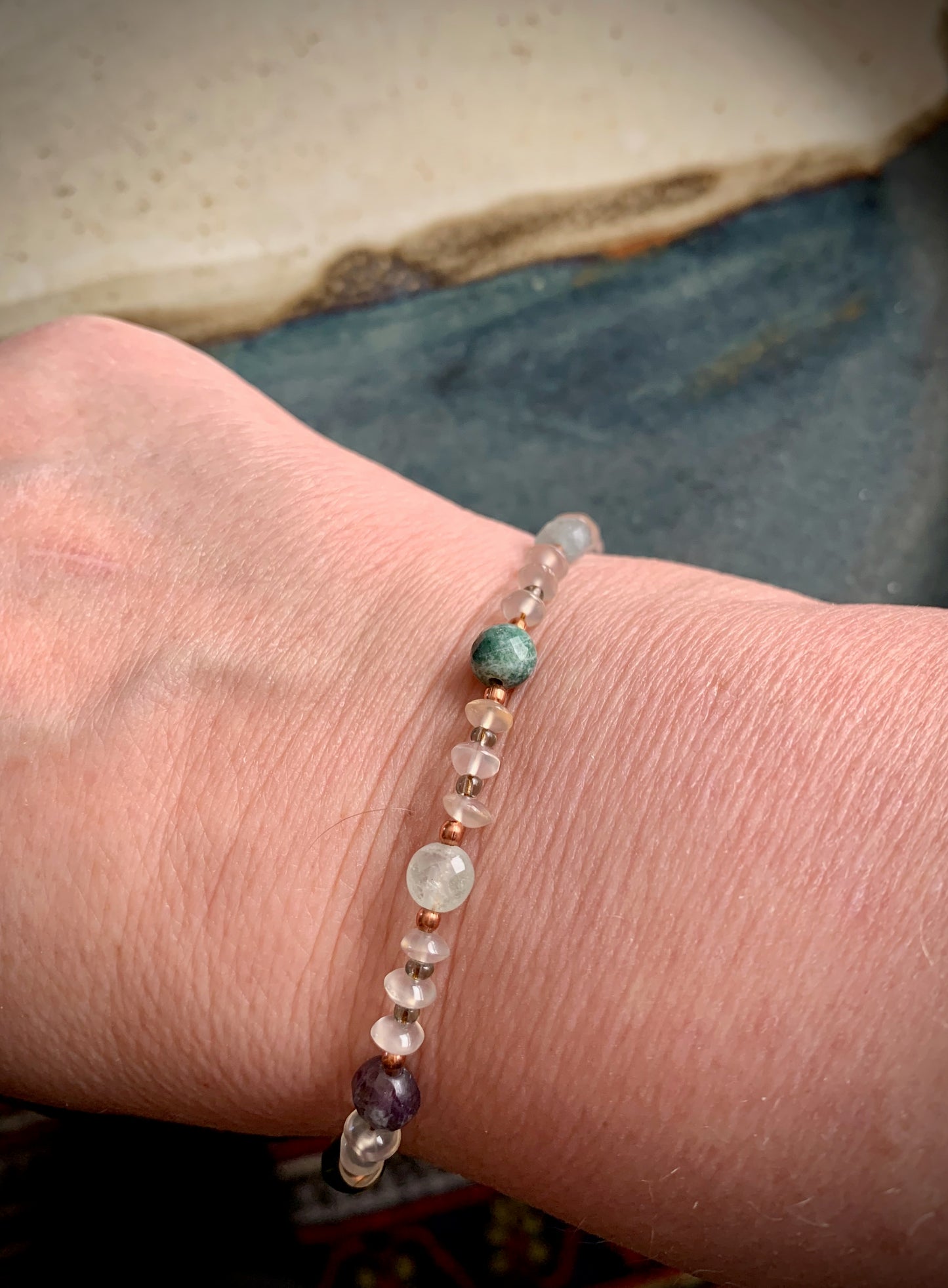 Naise Bracelet - Fluorite, Misty Quartz, Copper