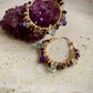 Alma Earrings - Flourite and Chocolate Freshwater Pearls