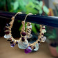 Alma Earrings - Flourite and Chocolate Freshwater Pearls