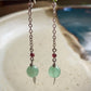 Viva Earrings - Faceted Green Chalcedony and Garnet