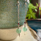 Viva Earrings - Faceted Green Chalcedony and Garnet