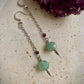 Viva Earrings - Faceted Green Chalcedony and Garnet