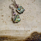 Radiante Earrings - Abalone and Faceted Fluorite