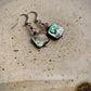 Radiante Earrings - Abalone and Faceted Fluorite