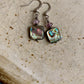 Radiante Earrings - Abalone and Faceted Fluorite