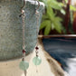 Viva Earrings - Faceted Green Chalcedony and Garnet