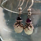 Azucar Earrings - Aquamarine and Dark Purple Fluorite