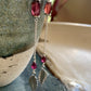 Fuego Earrings - Garnet and Feather Dangle