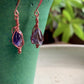 Tierra Earrings - Iolite and Copper Wire Wrapped