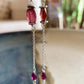 Fuego Earrings - Garnet and Feather Dangle