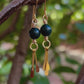 Morea Earrings - Ziosite and Gold Dangles