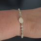 Enceladus Bracelet - Freshwater Coin Pearl with Amazonite and Fluorite