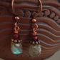 Valle Earrings - Labradorite and Garnet with Copper