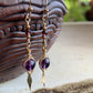 Reina Earrings - Amethyst and Crystal Herringbone Wrapped