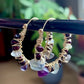 Alma Earrings - Flourite and Chocolate Freshwater Pearls