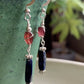 Risa Earrings - Garnet and Lapis Lazuli