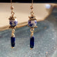 Flor Earrings - Lapis Lazuli and Ceramic Beads