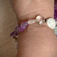 Amethyst, Aquamarine, and Mother of Pearl Bracelet