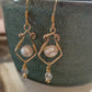 Sonrisa Earrings -  Gold Wirework with Pearl and Quartz