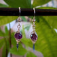 Infinito Earrings - Faceted Amethyst Silver Herringbone Wire Wrapped