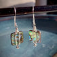 Caracol Earrings - Square Wire-Wrapped Abalone