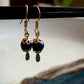 Onyx and Gold Bell Cap Earrings